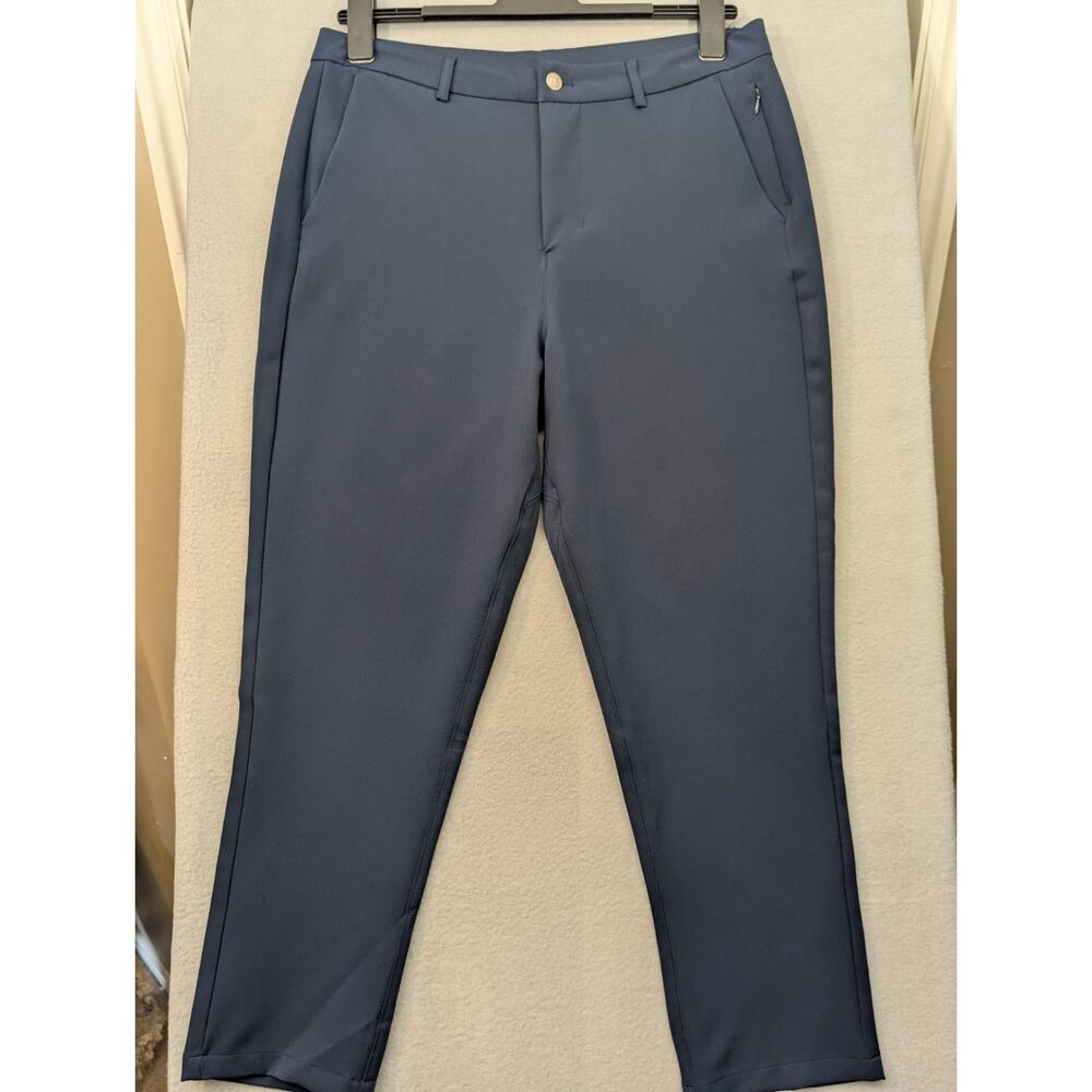 &Collar Dress Pants Mens 36x32 Navy Athletic Fit Stretch Tapered Casual Business
